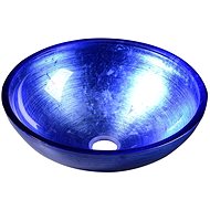 SAPHO MURANO BLU, skleněné umyvadlo kulaté 40x14 cm, modrá                                           - Umyvadlo