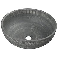SAPHO PRIORI keramické umyvadlo, průměr 41 cm, 15 cm, šedá se vzorem                                 - Umyvadlo