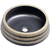 SAPHO PRIORI keramické umyvadlo, průměr 41cm, 15cm, černá/kámen                                      - Umyvadlo