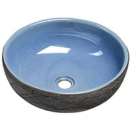 SAPHO PRIORI keramické umyvadlo, průměr 41cm, 15cm, modrá/šedá                                       - Umyvadlo