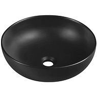 SAPHO RONDANE keramické umyvadlo průměr 41 x 13,5 cm, na desku, černá mat                            - Umyvadlo