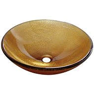 SAPHO SUN skleněné umyvadlo průměr 42 cm, medová                                                     - Umyvadlo