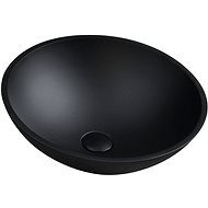 SAPHO TELICA skleněné umyvadlo, průměr 42 cm, černá mat                                              - Umyvadlo