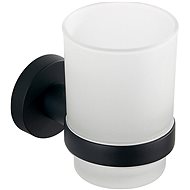 AQUALINE SAMBA glass, milk glass, black - Toothbrush Holder