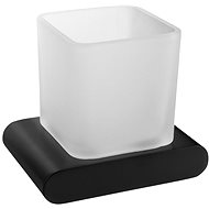 SAPHO FLORI glass, black matt/milk glass - Toothbrush Holder