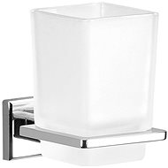 GEDY COLORADO glass, chrome/milk glass - Toothbrush Holder