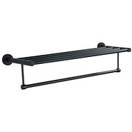 AQUALINE SAMBA towel shelf with trap, black - Towel Rack