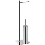 GEDY ARTU stand with toilet paper holder and toilet brush, square, chrome - Toilet Paper Holder