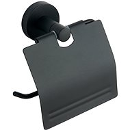 AQUALINE SAMBA toilet paper holder with cover, black - Toilet Paper Holder