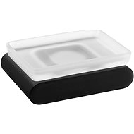 SAPHO FLORI soap dispenser, black matt/milk glass - Soap Dish