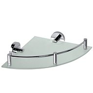 SAPHO X-ROUND E glass corner shelf with trap 250x70x250mm, chrome - Bathroom Shelf