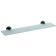 SAPHO X-ROUND BLACK shelf, milk glass, black - Bathroom Shelf