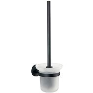 AQUALINE SAMBA wall-mounted toilet brush, milky glass, black - Toilet Brush