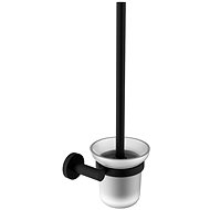 SAPHO X-ROUND WC štětka nástěnná, mléčné sklo, černá                                                 - WC štětka