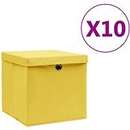 Shumee Úložné boxy s vekami 28 × 28 × 28 cm, 10 ks, žlté - Úložný box