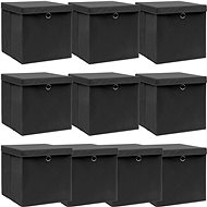 Shumee Storage boxes with lids 32 × 32 × 32 cm, 10 pcs, black - Storage Box
