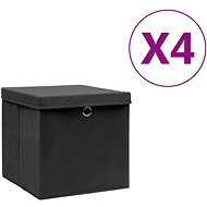 Shumee Úložné boxy s víky 28 × 28 × 28 cm, 4 ks, černé - Storage Box