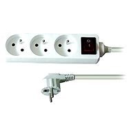 Solight Extension Lead, 3 sockets, white, switch, 3m - Extension Cable