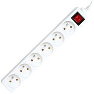 PremiumCord power extension cord 230V, 6 sockets + switch, white, 2m - Extension Cable
