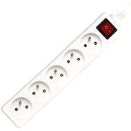PremiumCord Extension Cable 230V 5 Sockets + Switch, 3m, White - Extension Cable