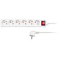 Solight Extension Lead, 6 sockets, white, switch, 1.5m - Extension Cable