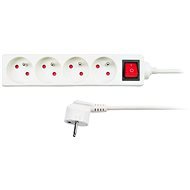 Solight Extension Lead, 4 sockets, white, switch, 1.5m - Extension Cable