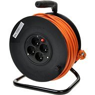PremiumCord predlžovací kábel 230 V 25 m bubon, 4× zásuvka, oranžový - Napájací kábel