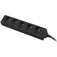 PremiumCord Extension Cord 230V 3m 5 Sockets, Black - Extension Cable