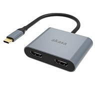 Akasa C típusú USB adapter - kettős HDMI MST / AK-CBCA26-18BK - Átalakító