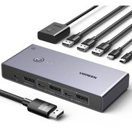 UGREEN DP1.4 KVM Switch 2 In 1 Out 8K60Hz - Toggle Switch