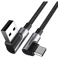 UGREEN Angled USB2.0 A to TYPE-C M/M Cable Nickel Plating Aluminium Shell with Braided 2m Black - Data Cable