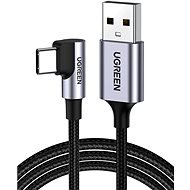 UGREEN USB-A Male to USB-C Male 3.0 3A 90-Degree Angled Cable 1m Black - Adatkábel