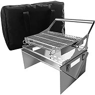 UG Grill Skládací nerezový gril s otočným klecovým roštem a přepravní taškou - Grill