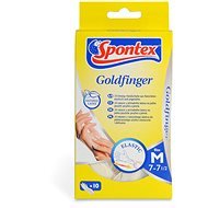 SPONTEX Goldfinger Disposable Latex Gloves, 10pcs, size M - Work Gloves