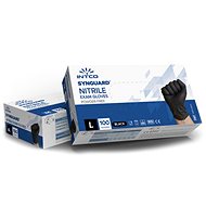 INTCO - Black disposable examination nitrile gloves (non-sterile,, non-powdered) (Size L) - Cleaning Gloves