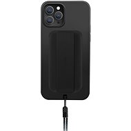 UNIQ Hybrid iPhone 12/12 Pro Heldro Antimicrobial Case with FlexGrip Band and Finger Strap Black - Phone Cover