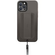 UNIQ Hybrid iPhone 12/12 Pro Heldro Antimicrobial Case with FlexGrip Band and Finger Strap Grey - Phone Cover