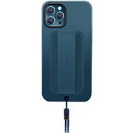 UNIQ Hybrid iPhone 12/12 Pro Heldro Antimicrobial Case with FlexGrip Band and Finger Strap Blue - Phone Cover