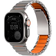 UNIQ Strova Flex for Apple Watch 49/46/45/44 mm, Titanium silver/Volt orange - Watch Strap