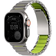 UNIQ Strova Flex for Apple Watch 49/46/45/44 mm, Titanium silver/Lime green - Watch Strap