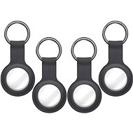 UNIQ Lino Liquid AirTag Silicone Strap 4-Pack Grey - AirTag Key Ring