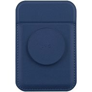UNIQ Flixa magnetická peňaženka a stojanček s úchytom, Navy blue - MagSafe peňaženka
