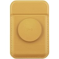 UNIQ Flixa mágneses pénztárca és tartó fogantyúval, Canary yellow - MagSafe tárca