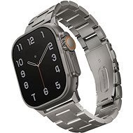Uniq Osta článkový oceľový pre Apple Watch 49/45/44/42 mm, Titanium (Silver) - Remienok na hodinky