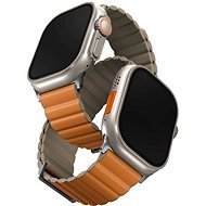 Uniq Revix Premium Edition Reversible Magnetic Apple Watch 49 / 45 / 44 / 42mm -narancssárga, khaki - Szíj