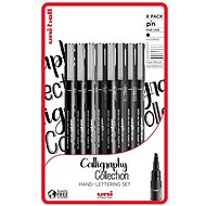 UNI PIN - Calligraphy set of 8 liners, black - Fineliner Pens