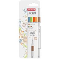 UNI EMOTT NATURAL - set of 5 colours - Fineliner Pens