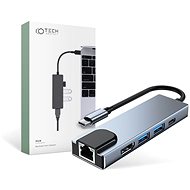 Tech-Protect V3 HUB Adapter 2×USB / USB-C / HDMI / RJ45, grey - Docking Station