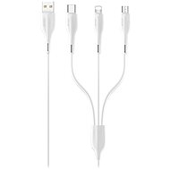 USAMS US-SJ374 U38 3in1 (micro + USB-C + Lightning) Charging Cable 1m White - Power Cable
