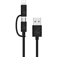 USAMS US-SJ077 2 in 1 Data Cable Lightning + micro USB black - Dátový kábel